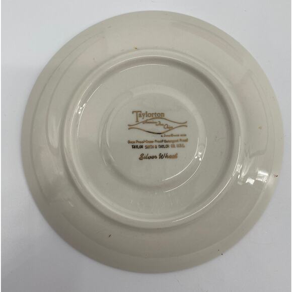 Set 6- 1950s Vintage Saucers “Silver Wheat” 6” Taylor Smith Taylor Taylorton - Picture 3 of 5